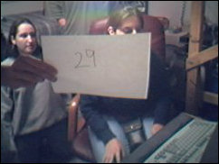 Brendan stopped in, and made up his own sign.  29... why he chose that of all things to put up there, I don't know...